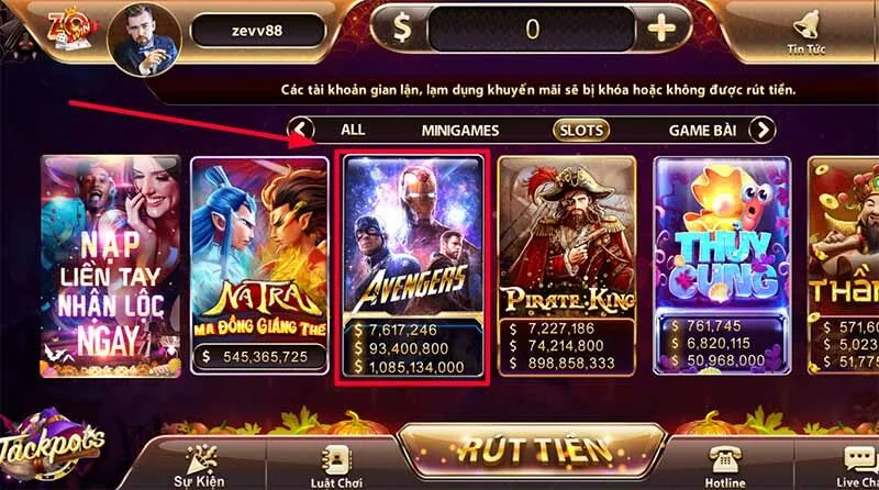 Cách truy cập vào game Avengers Zowin